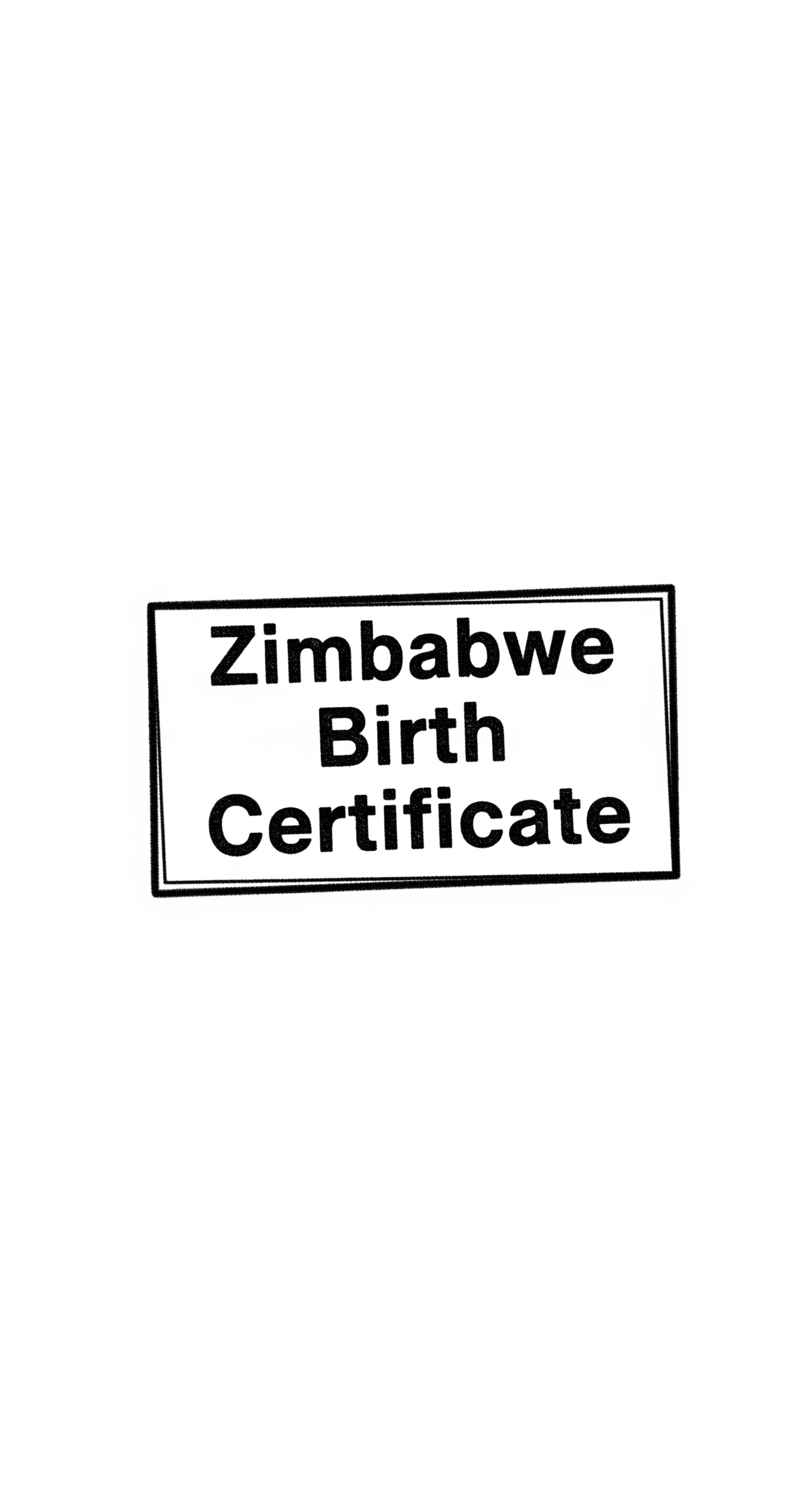 Zimbabwe Birth Certificate