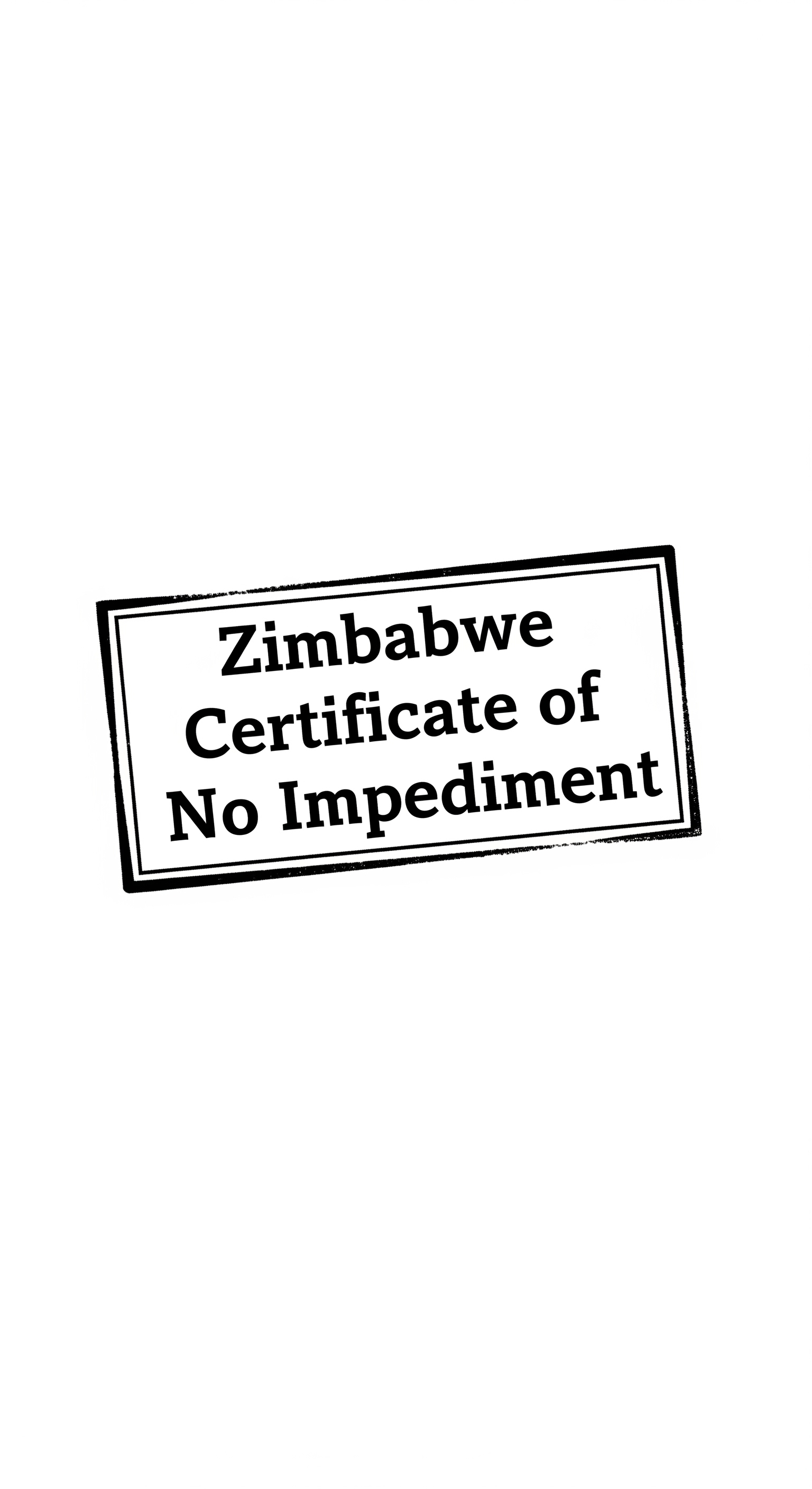 Zimbabwe Certificate of No Impediment